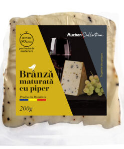 Branza maturata cu piper Auchan Collection 200 g